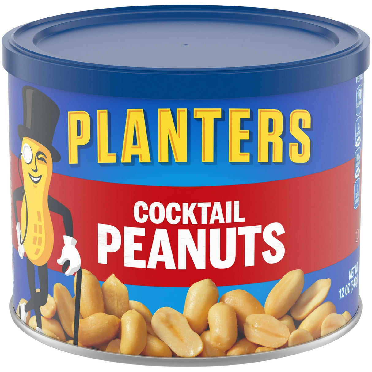 Planters Salted Cocktail Peanuts Canister 12 OZ (Pack of 12)