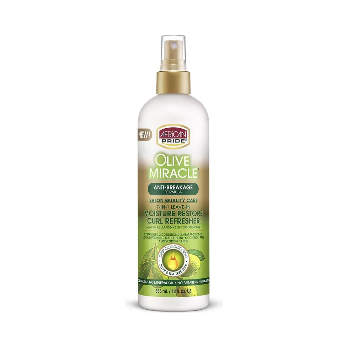 African Pride Olive Miracle Moisture Refresher 12 Oz (Pack of 6)