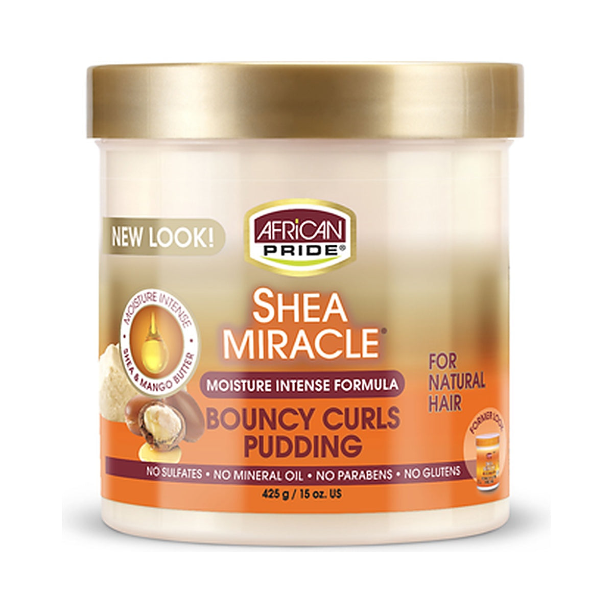 African Pride Shea Butter Miracle Bouncy Curls Pudding 15 Oz (Pack of 12)