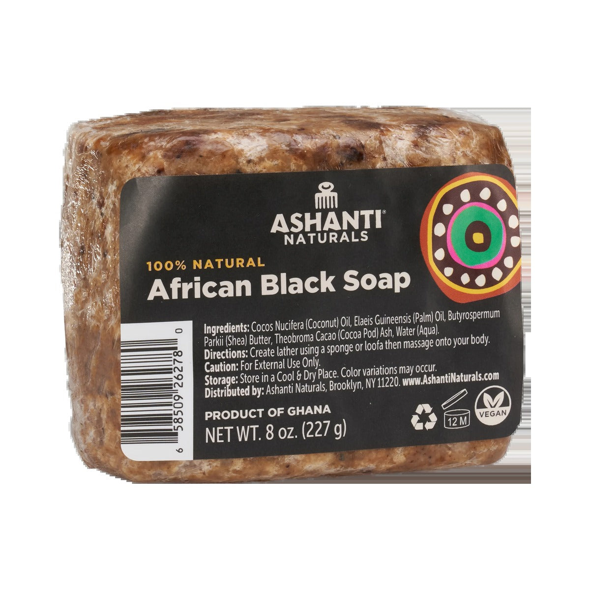 Ashanti Naturals 100% Pure African Black Soap 8 Oz (Pack of 24)