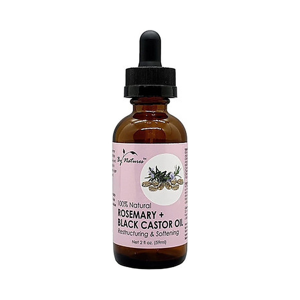 By Nature's Black Castor Oil Rosemary 2 Oz (Pack of 12)
