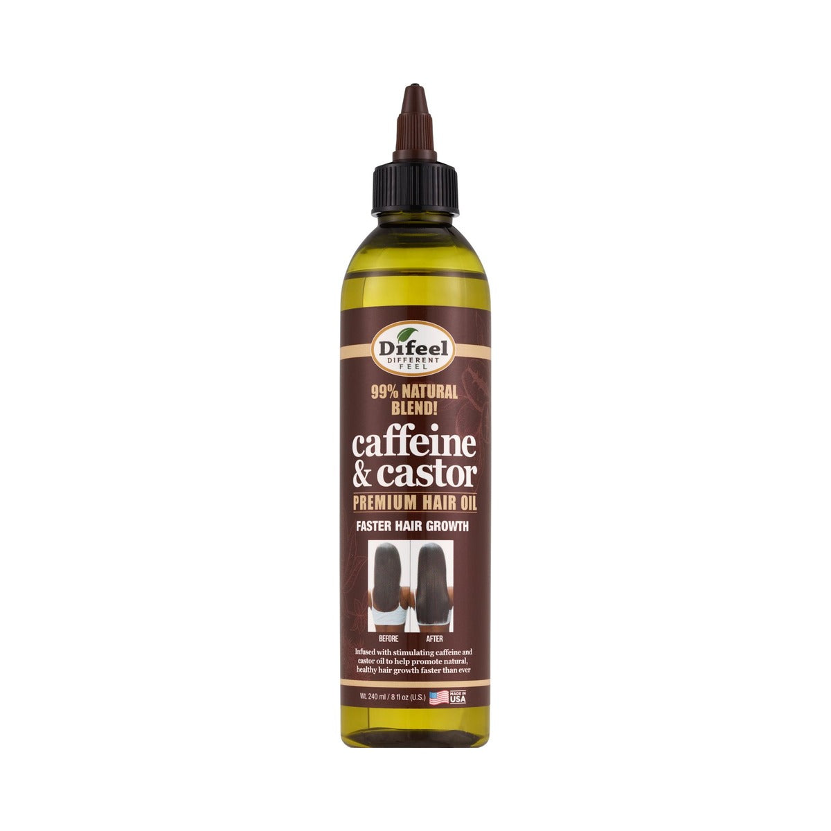 Difeel Caffeine & Castor Hair Oil 8 Oz (Pack of 24)