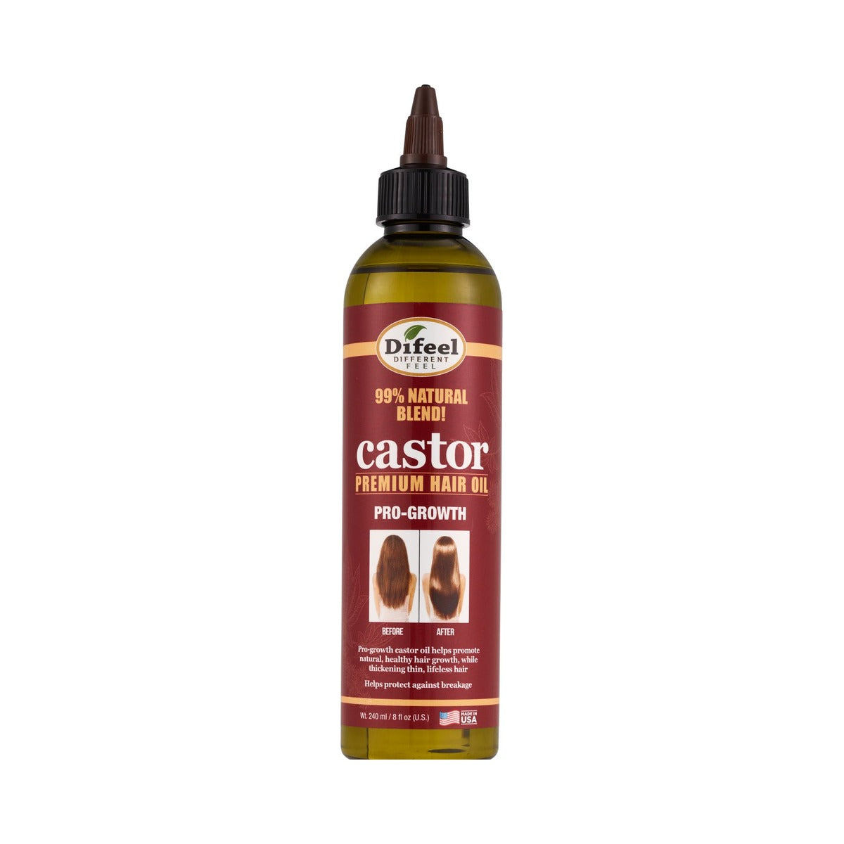 Difeel Pro-Growth Castor Oil 8 Oz (Pack of 24)