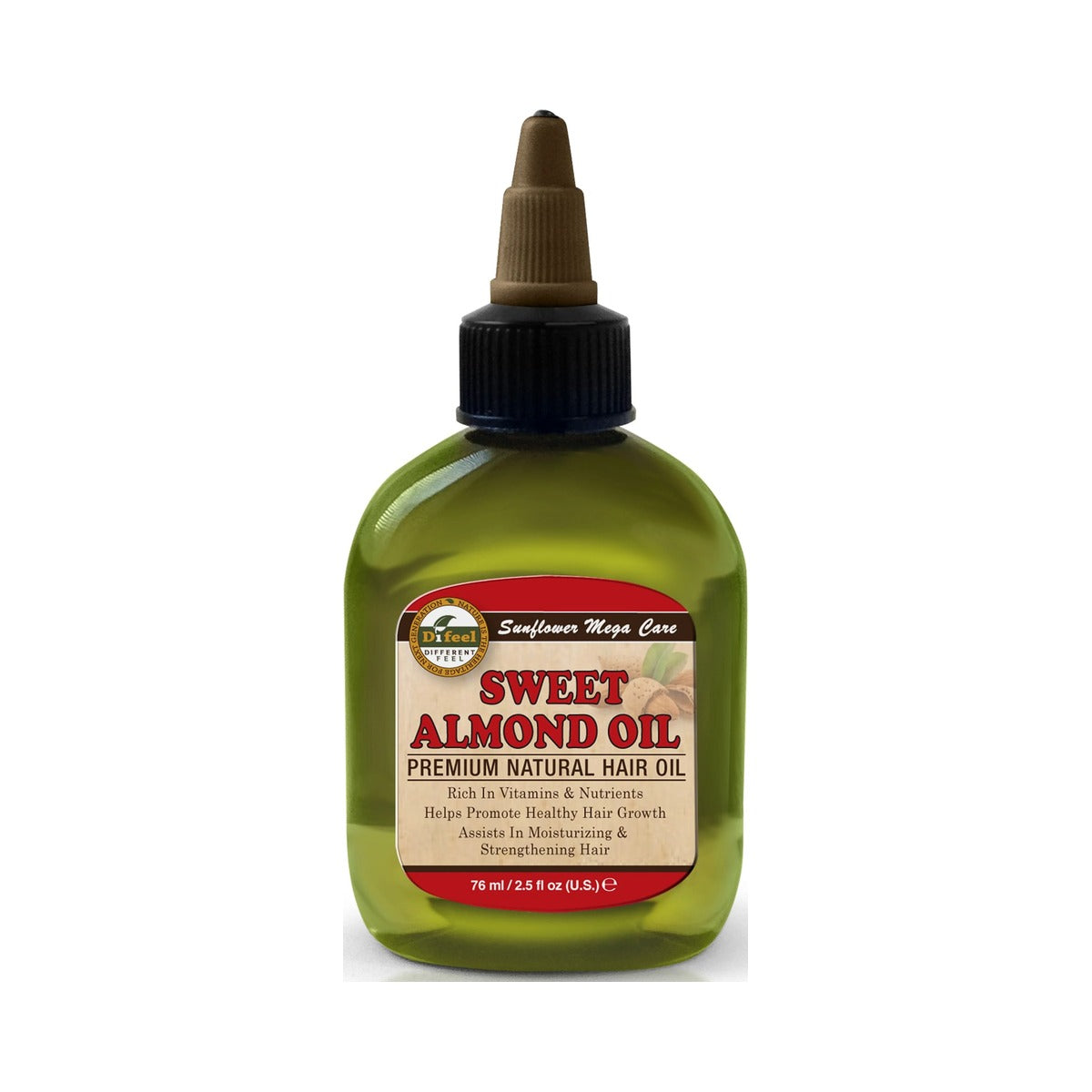 Difeel Sunflower Premium Mega Hair Oil Sweet Almond 2.5 Oz (Pack of 24)