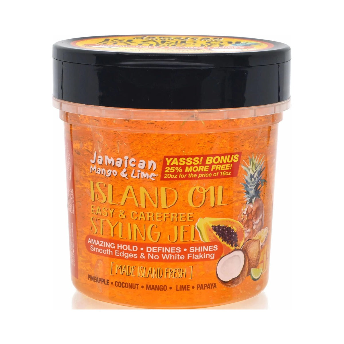 Jamaican Mango & Lime Island Oil Styling Gel 20 Oz (Pack of 6)