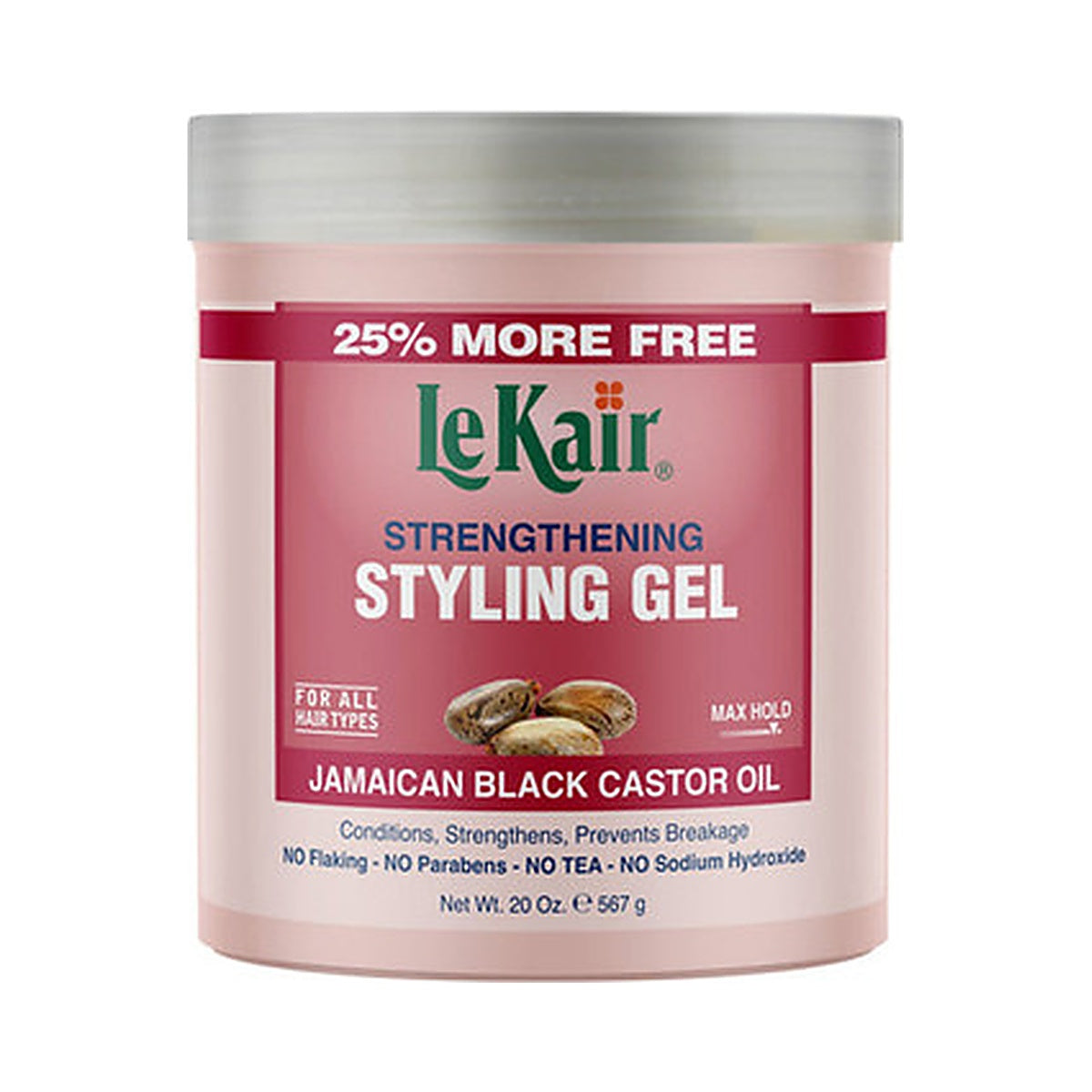 Lekair Style Gel Black Castor 20 Oz (Pack of 6)