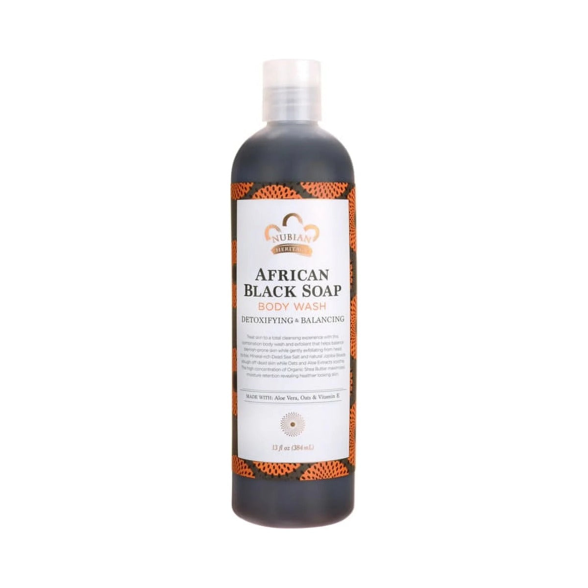 Nubian Heritage African Black Soap Body Wash 13 Oz (Pack of 12)