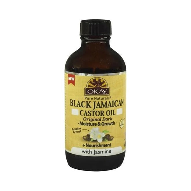 Okay Black Jamaican Castor Oil Dark Jasmine 4 Oz (Pack of 12)