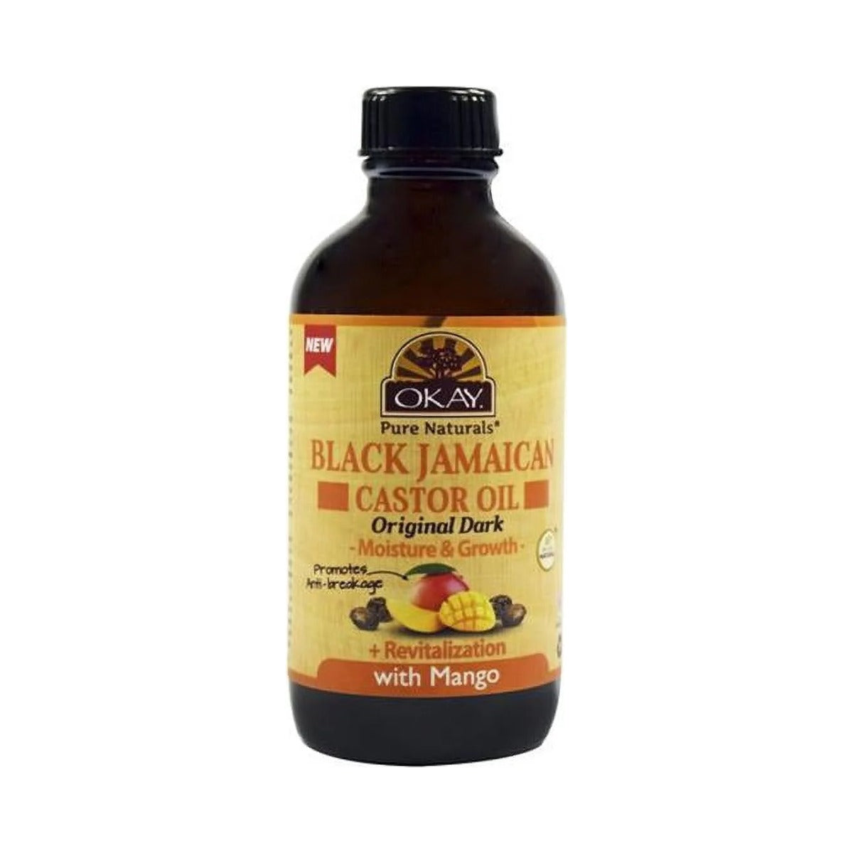 Okay Black Jamaican Castor Oil Dark Mango 4 Oz (Pack of 12)