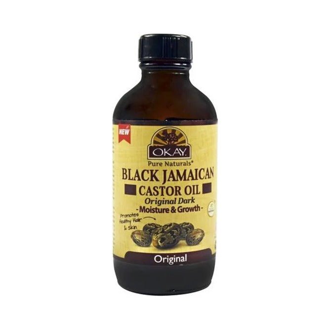 Okay Black Jamaican Castor Oil Original Dark 4 Oz (Pack of 12)
