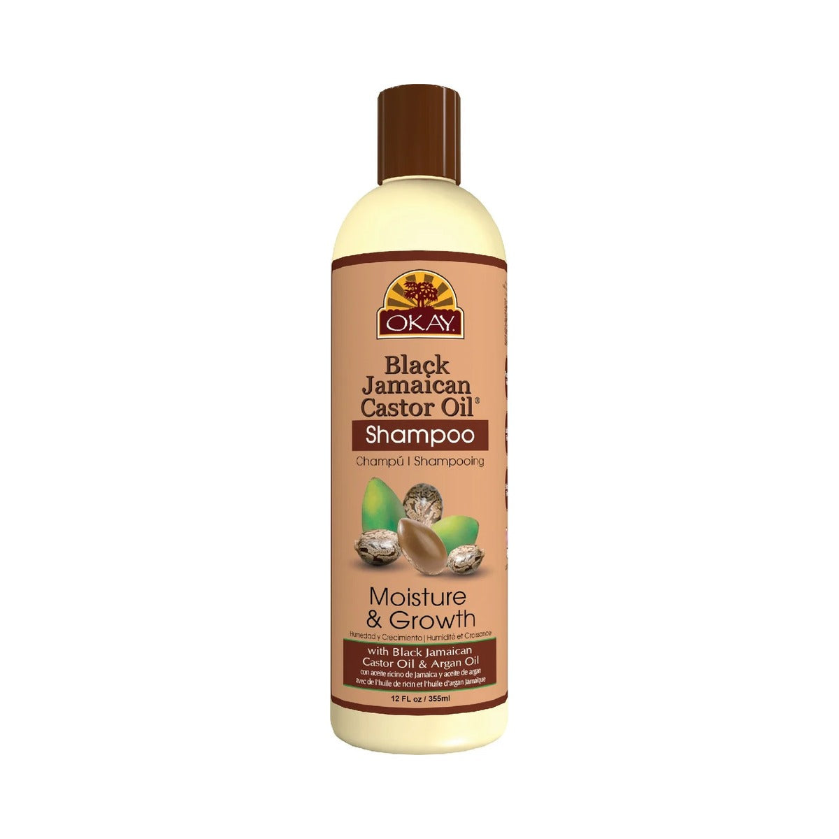 Okay Pure Naturals Black Jamaican Castor Oil Shampoo 12 Oz (Pack of 12)