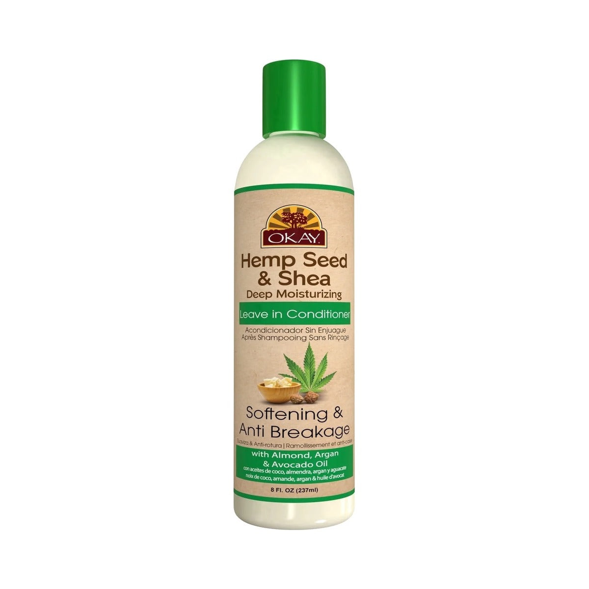 OKAY Hemp Seed Oil Leave-In Conditioner 8 Oz (Pack of 12)