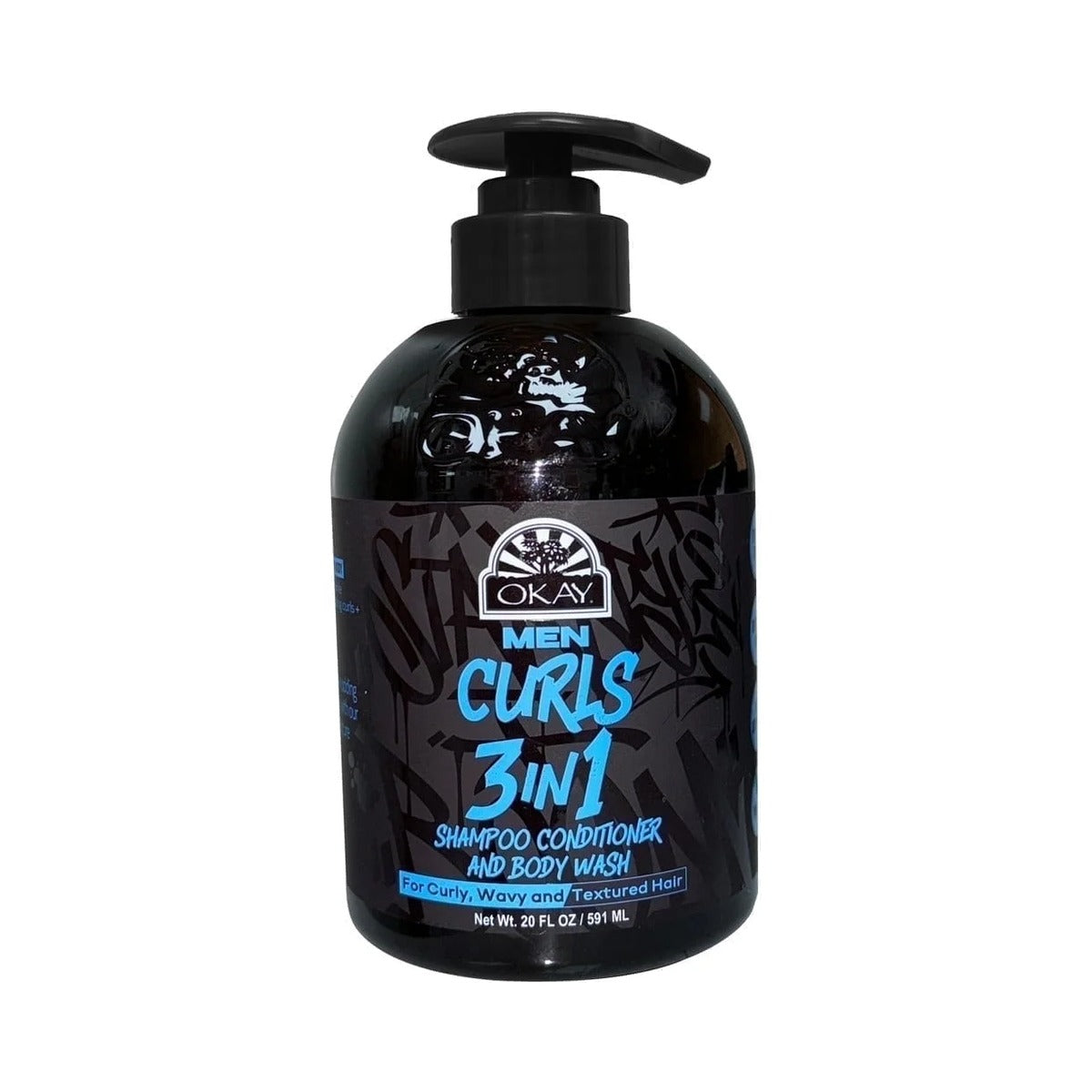 OKAY Men's Curls 3-in-1 Hydrating Shampoo 20 Oz (Pack of 12)