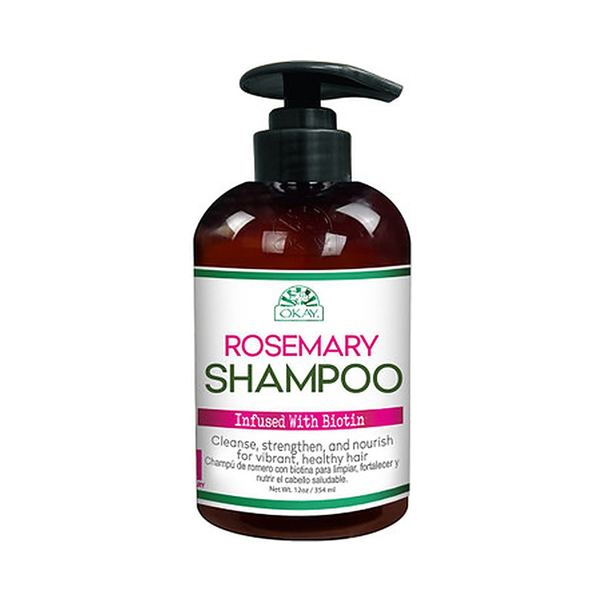 OKAY Rosemary Hair Shampoo 12 Oz (Pack of 12)