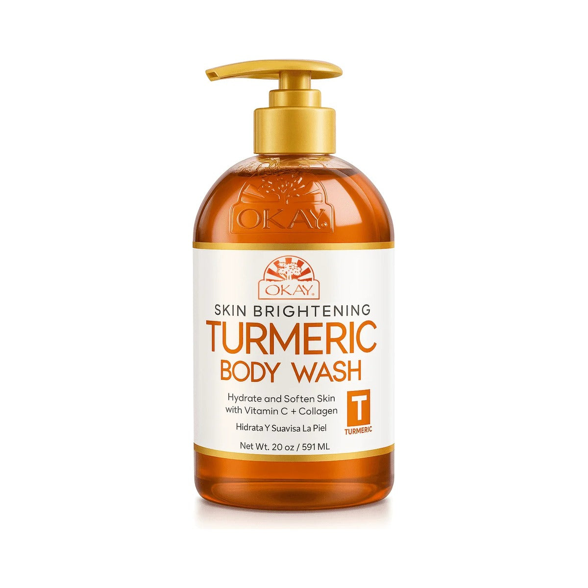 OKAY Pure Naturals Turmeric Body Wash 20 Oz (Pack of 12)