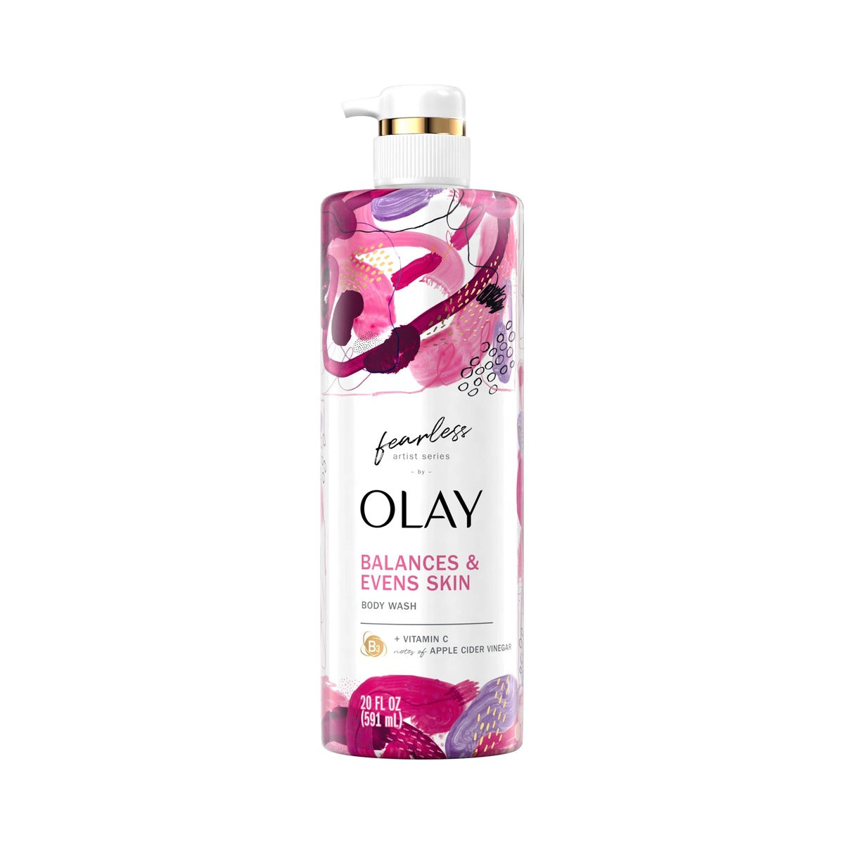 Olay Fearless Artist Series Skin Balancing Body Wash 20 Oz (Pack of 4)
