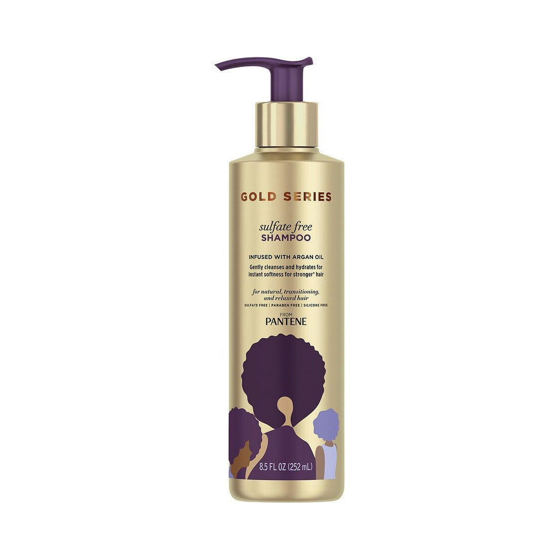 Pantene Gold Series Sulfate-Free Shampoo 8.5 Oz (Pack of 4)