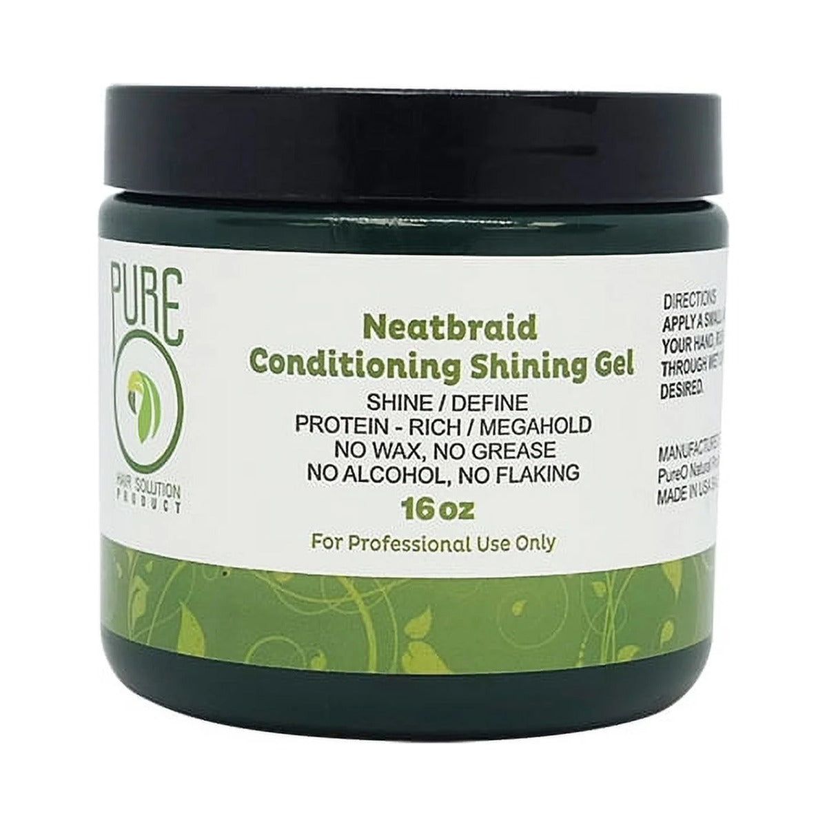 PureO Natural Neatbraid Conditioning Gel 16 Oz (Pack of 12)