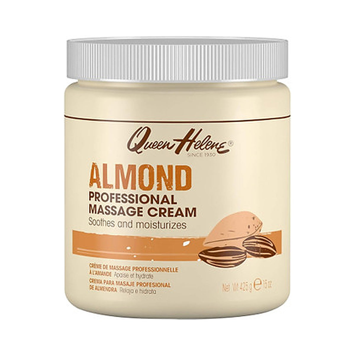 Queen Helene Almond Scented Massage Cream 15 Oz (Pack of 6)