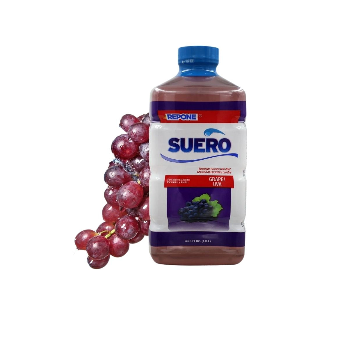 Repone Suero Electrolyte Solution Grape 33.8 Oz (Pack of 8)