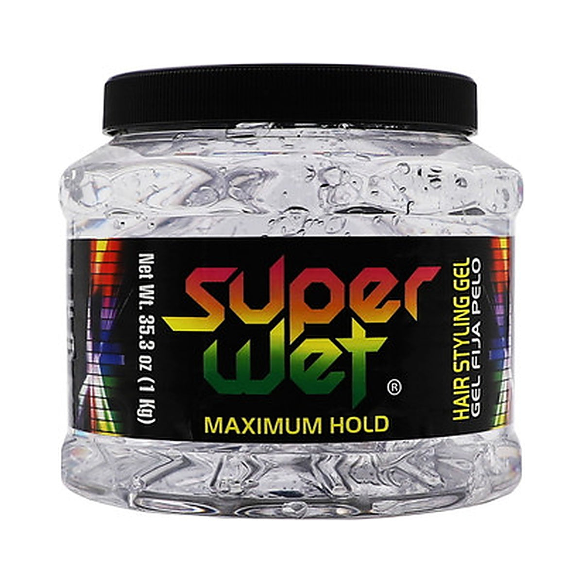 Super Wet Plus Transparent Hair Styling Gel 35.3 Oz (Pack of 6)