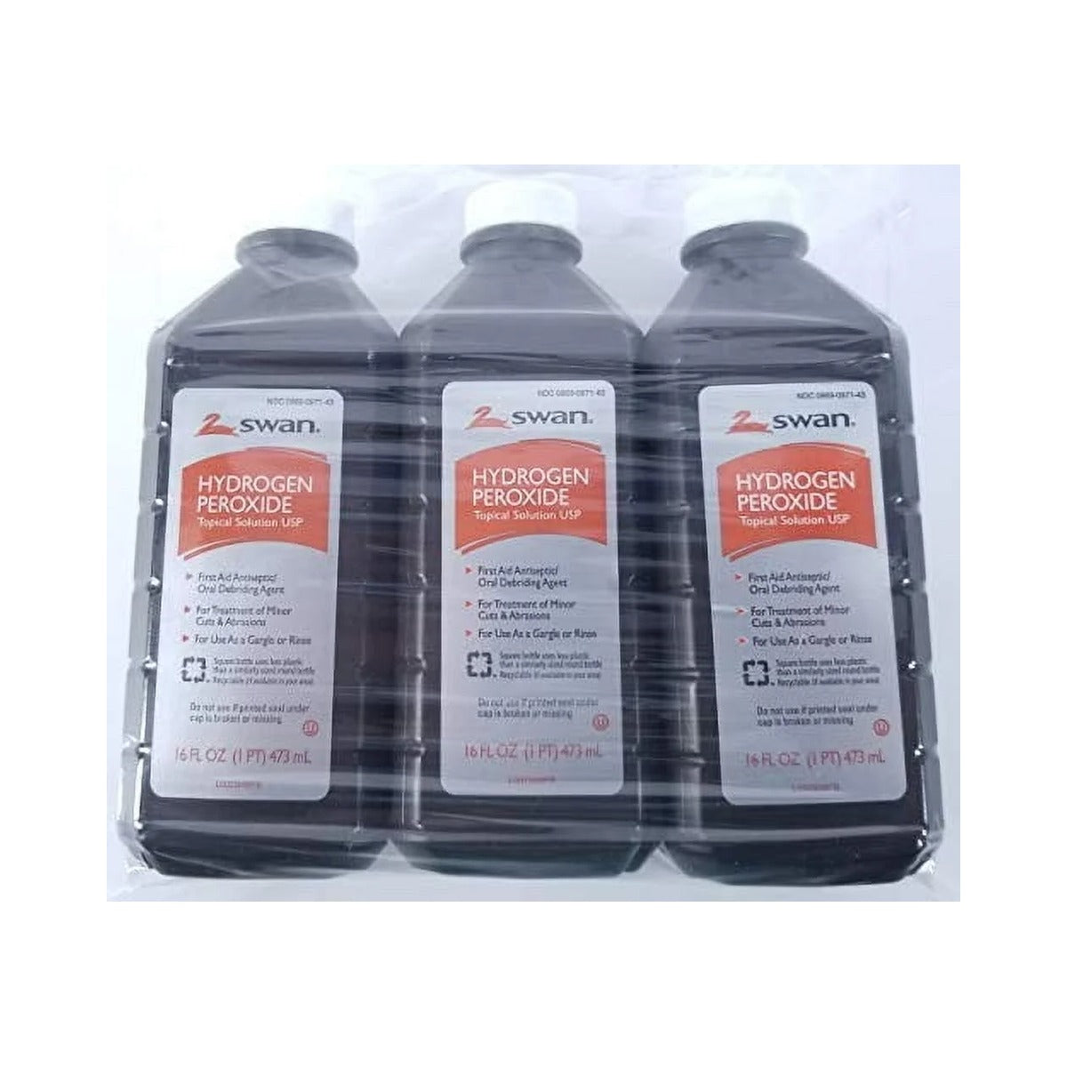 Swan Hydrogen Peroxide 3% Topical Solution 16 Oz (Pack of 12)