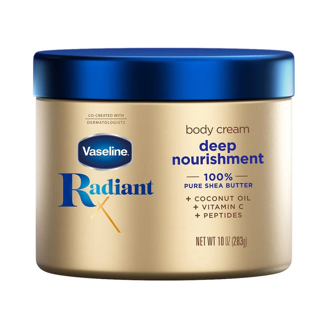Vaseline Radiant X Deep Nourishment Body Cream 10 Oz (Pack of 6)