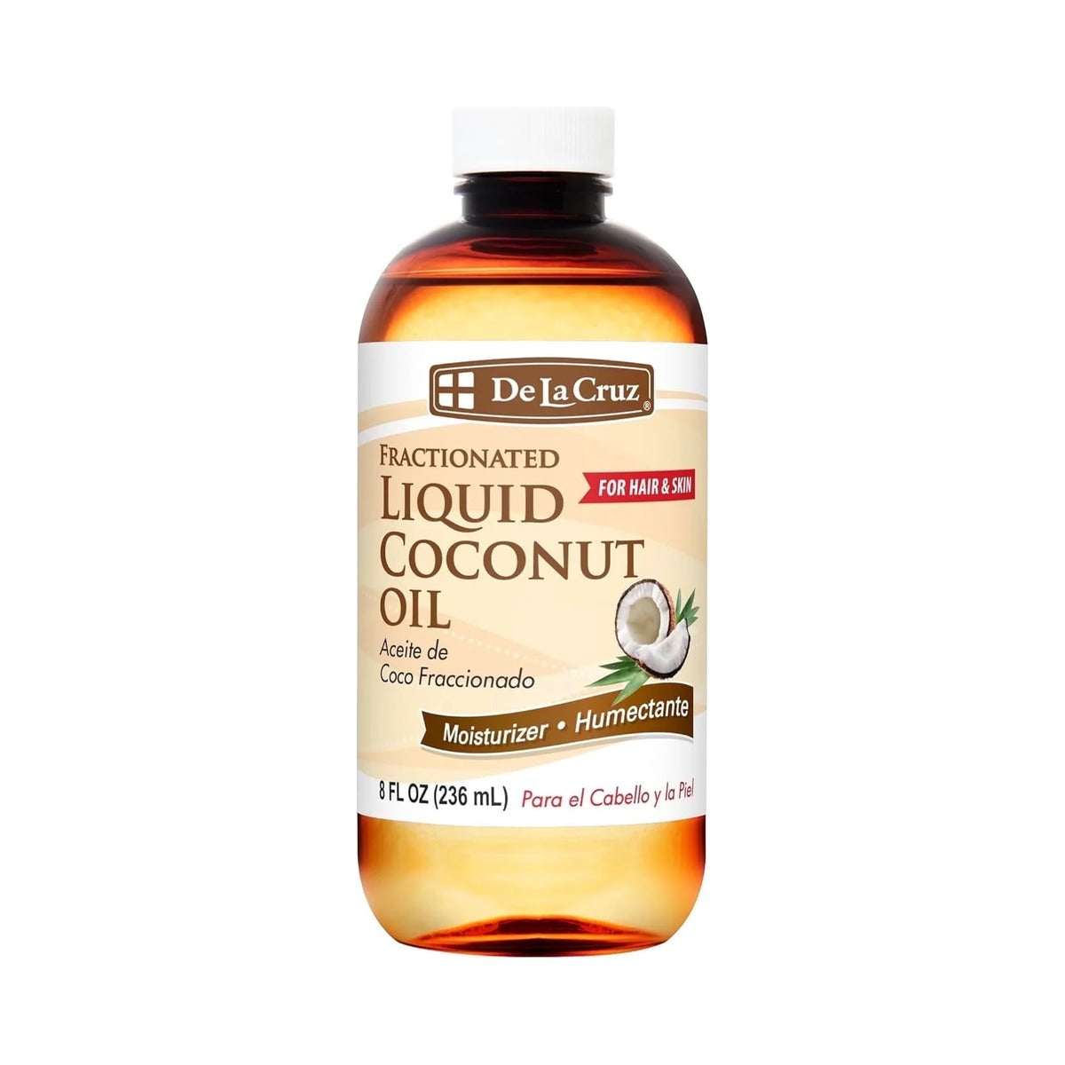 De La Cruz Fractionated Liquid Coconut Oil 8 Fl Oz (Pack of 12)