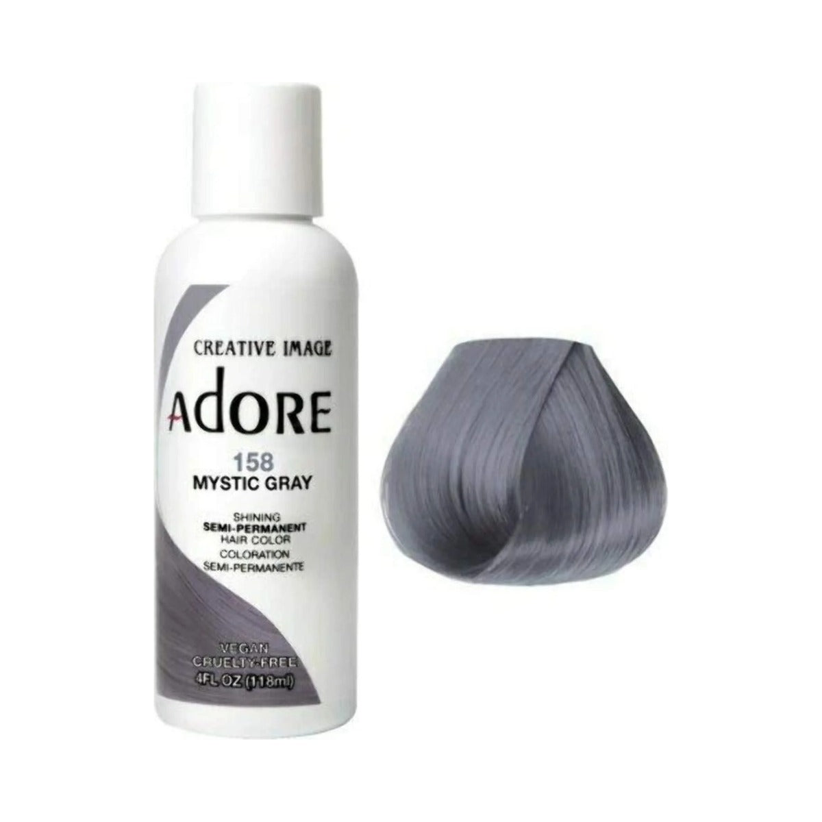 Adore Semi-Permanent Haircolor #158 Mystic Gray 4 Oz (Pack of 72)