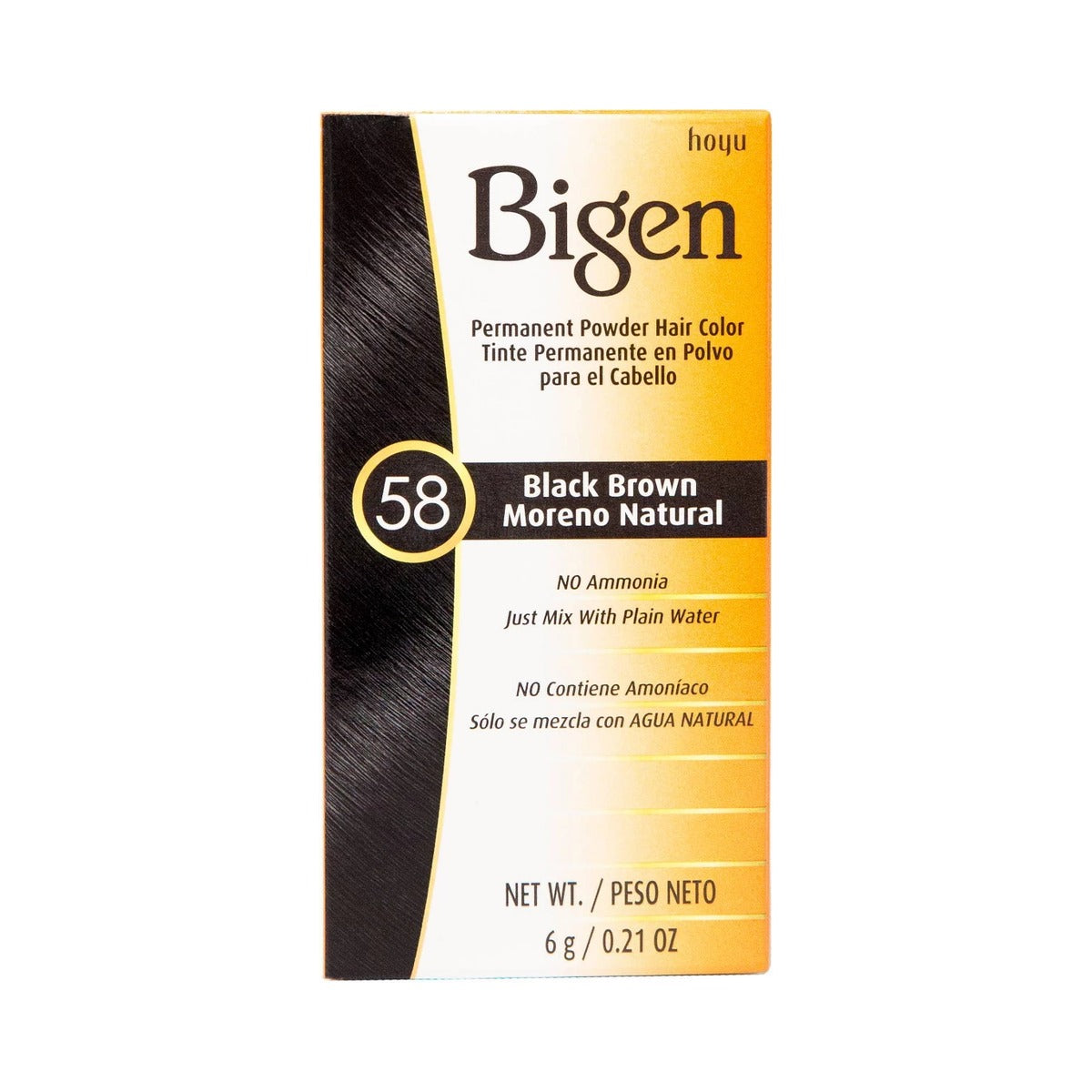 Bigen Permanent Powder Hair Color 58 Black Brown (Pack of 36) - view 2
