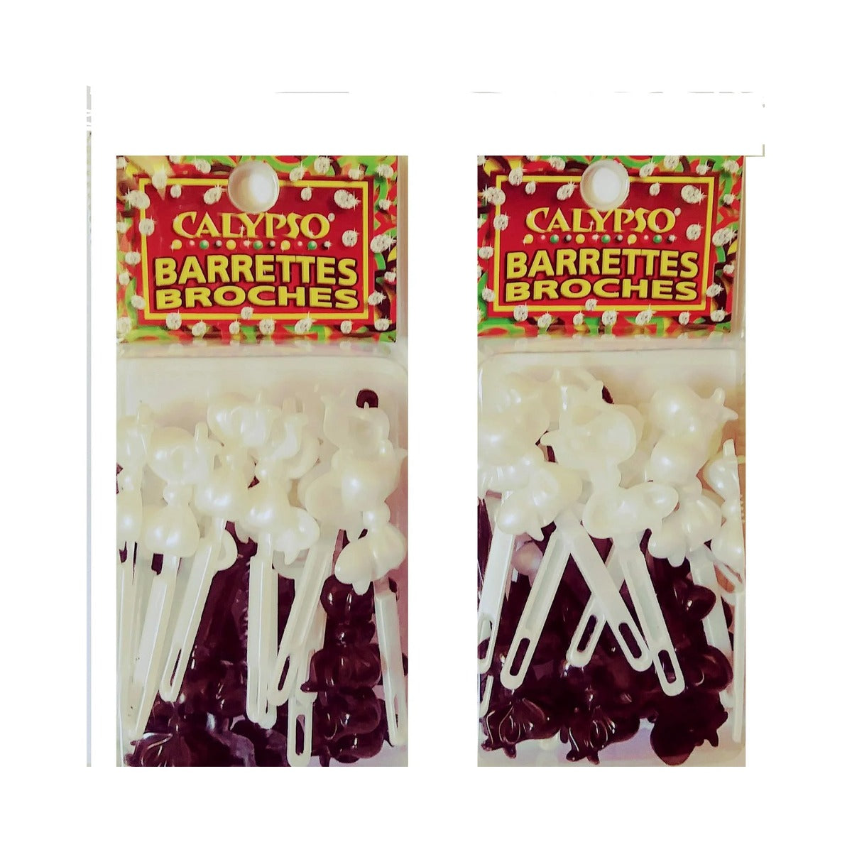 Calypso Hair Barrettes Bows Black White (Pack of 144)