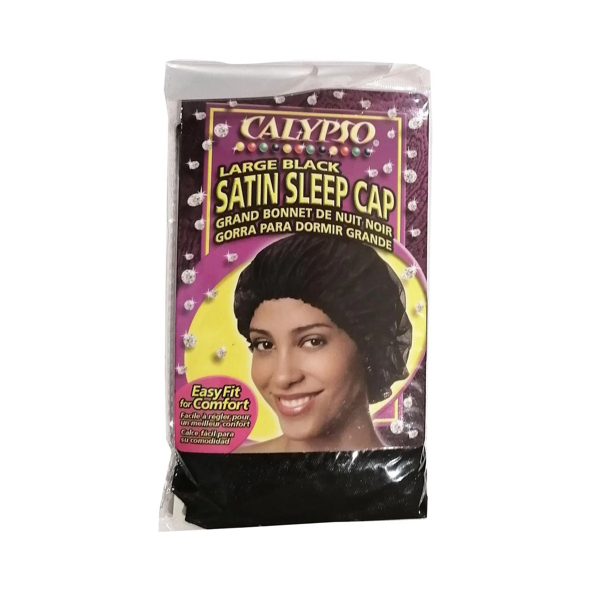 Calypso Large Black Satin Sleep Cap (Pack of 144)