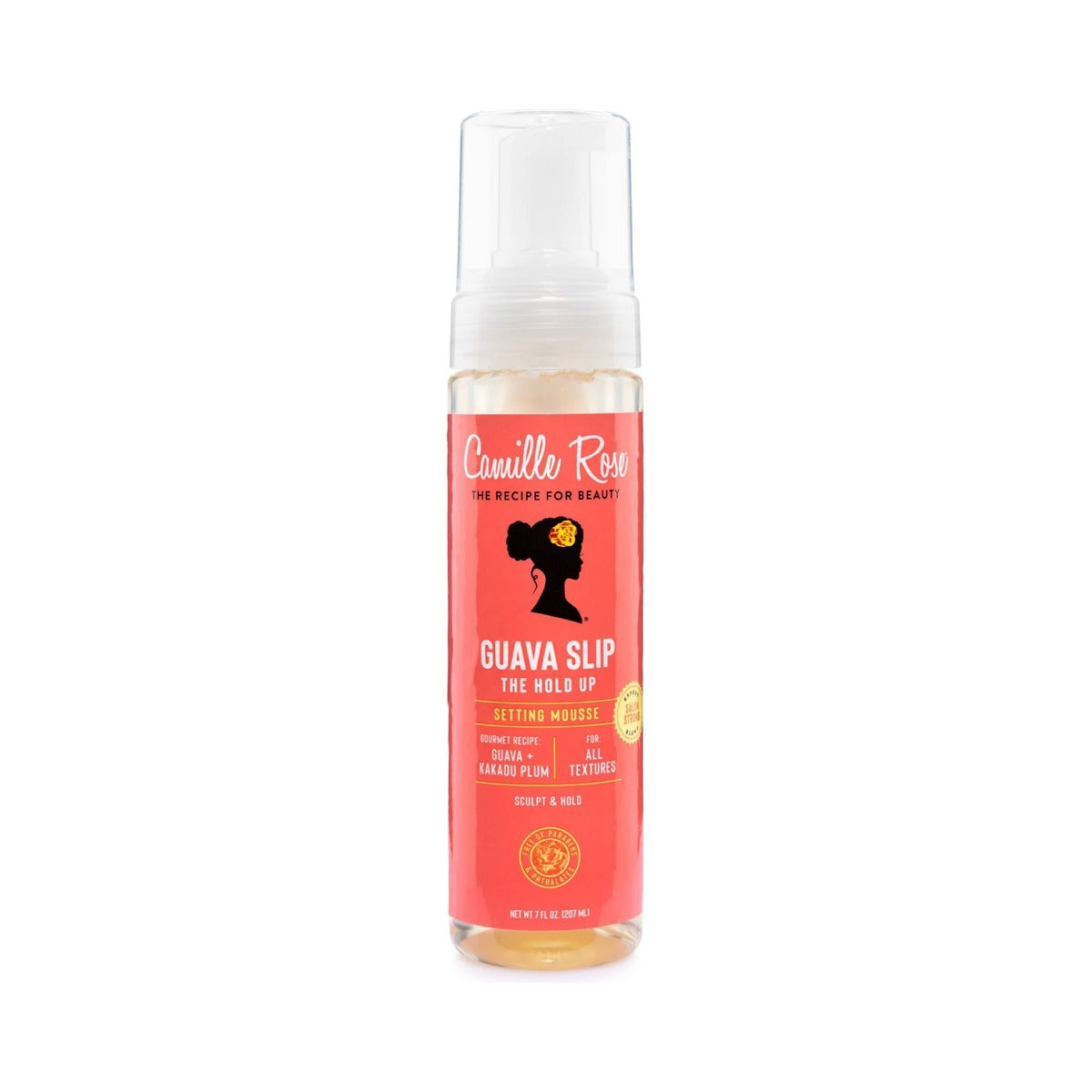 Camille Rose Guava Slip Style & Set Hard Hold Mousse 8 Oz (Pack of 6)
