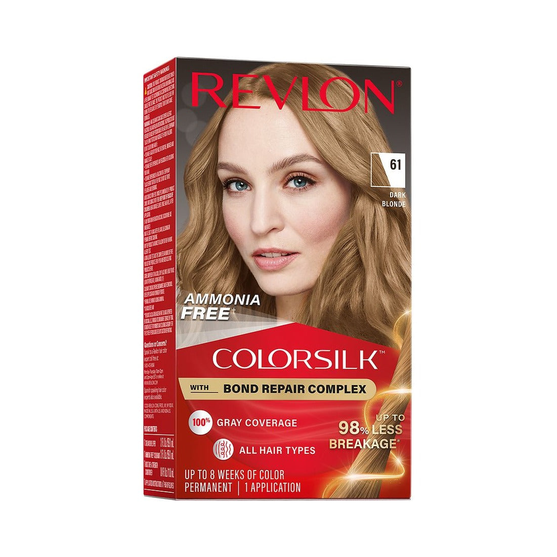 Revlon ColorSilk Permanent Hair Color 61 Dark Blonde 4.4 Oz (Pack of 12)