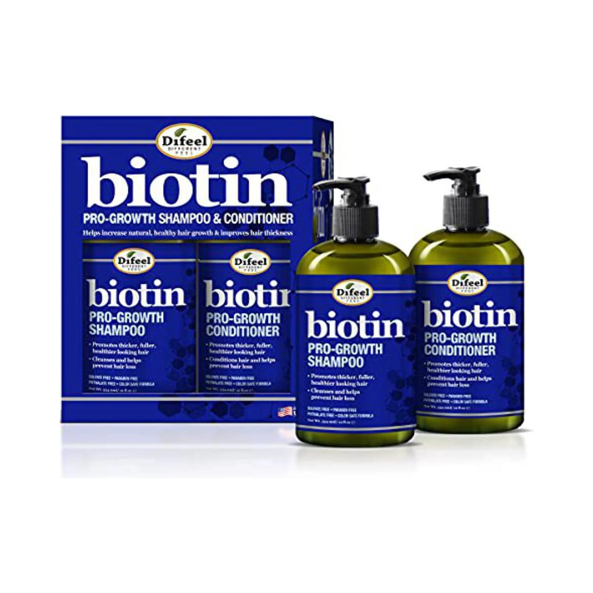 Difeel Pro-Growth Biotin Shampoo & Conditioner 12 Oz (Pack of 6)