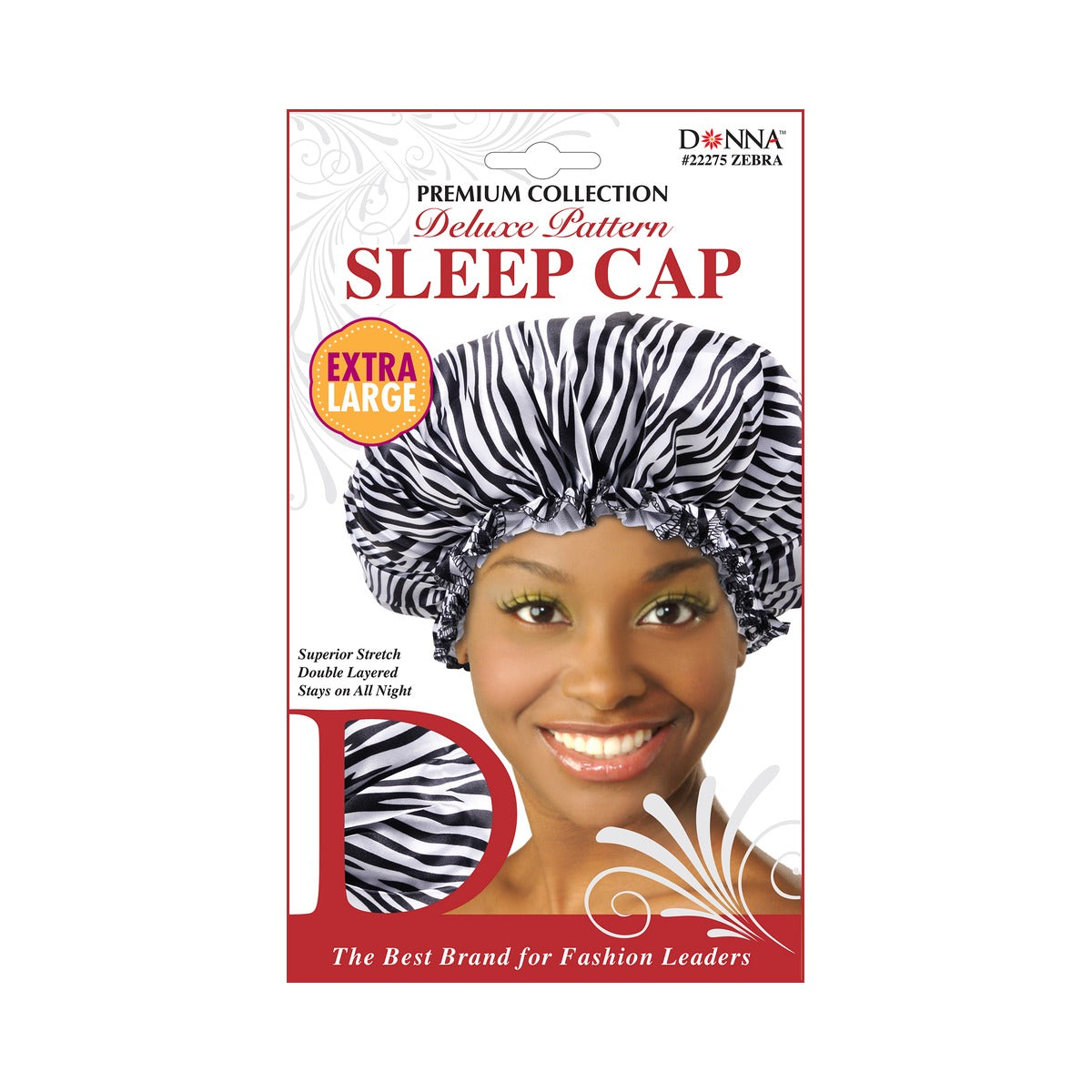 Donna Collection Premium Deluxe Sleep Cap Extra Large Zebra (Pack of 288) - view 3