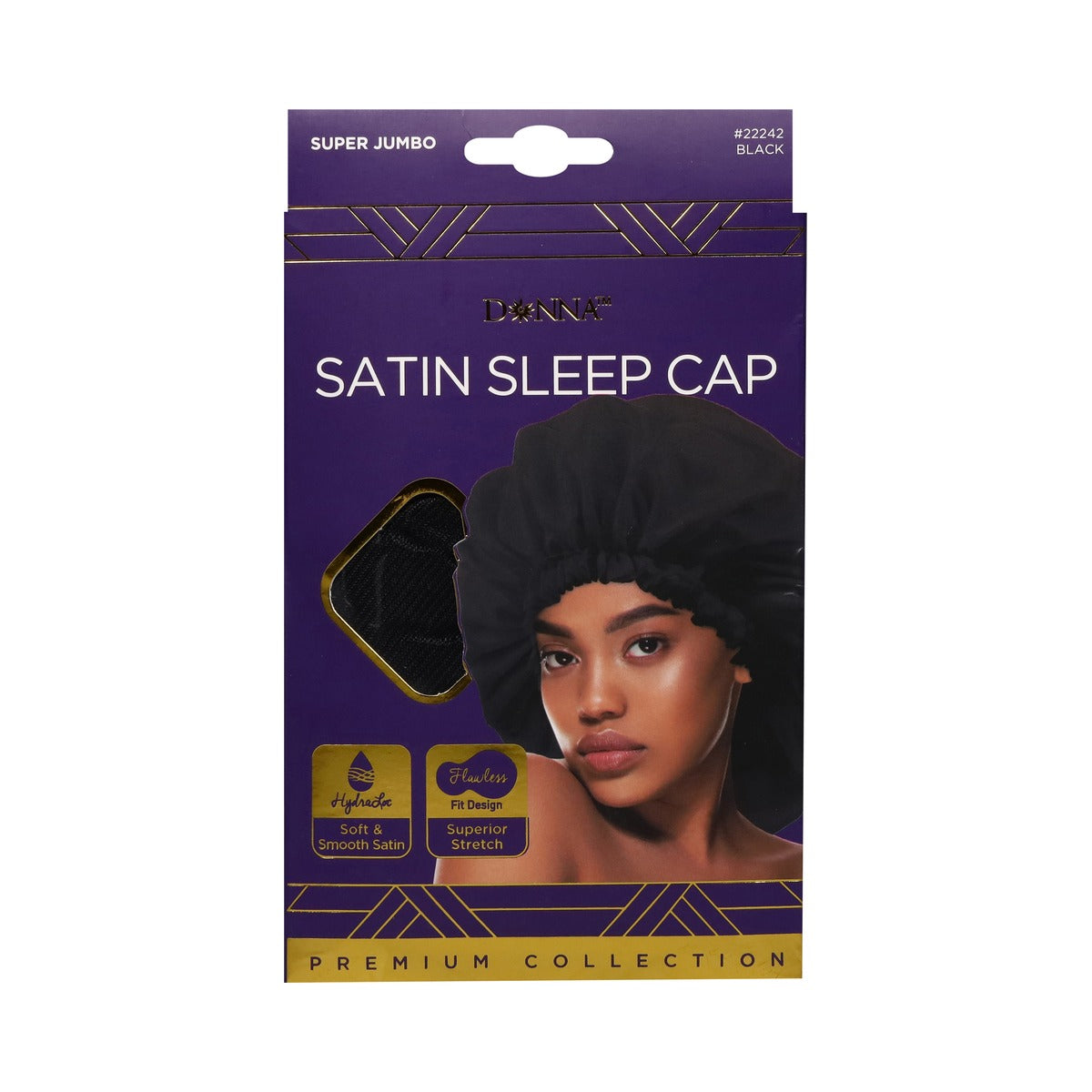 Donna Premium Collection Black Satin Sleep Cap (Pack of 288)