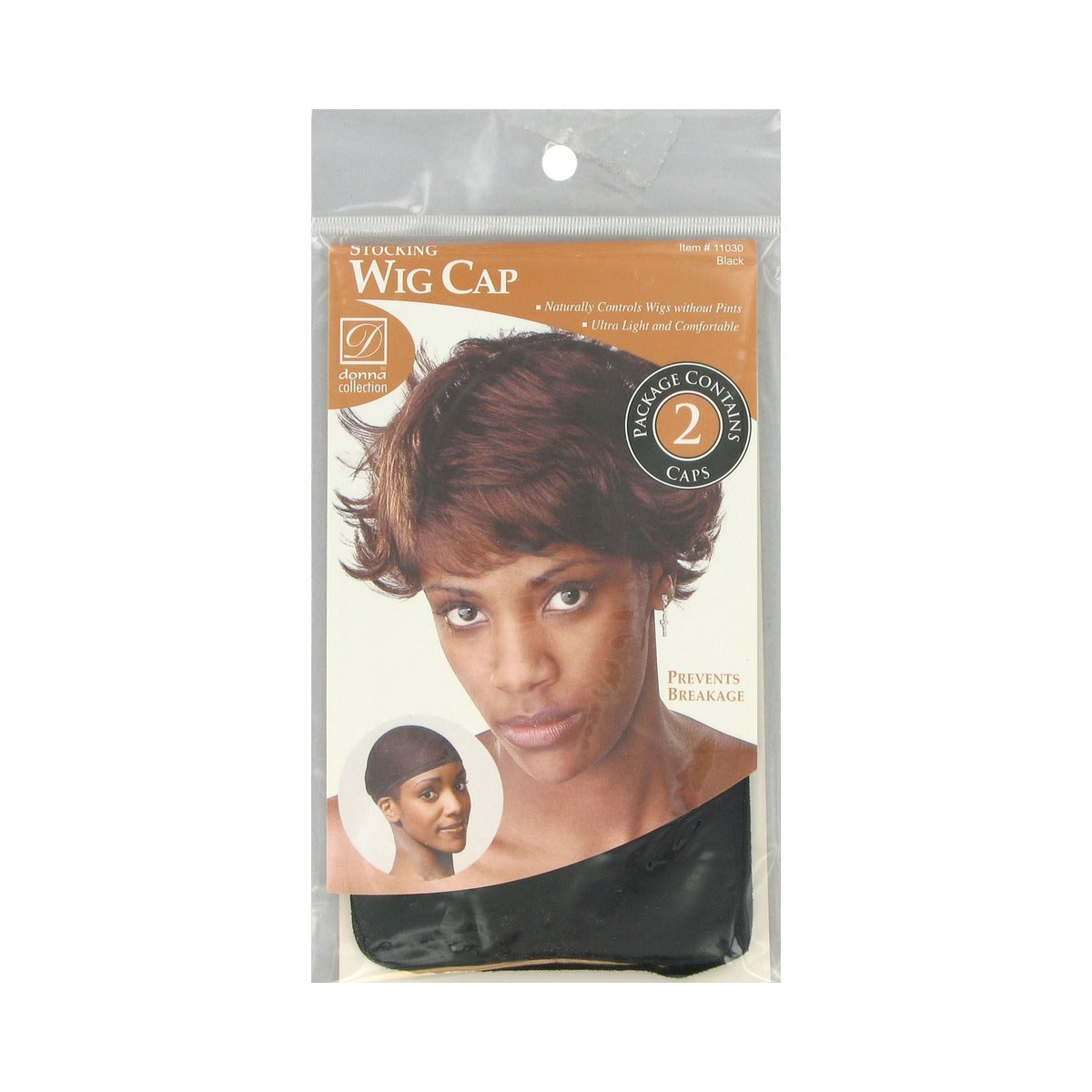 Donna Collection Wig Cap Black 1 Each (Pack of 576) - view 2