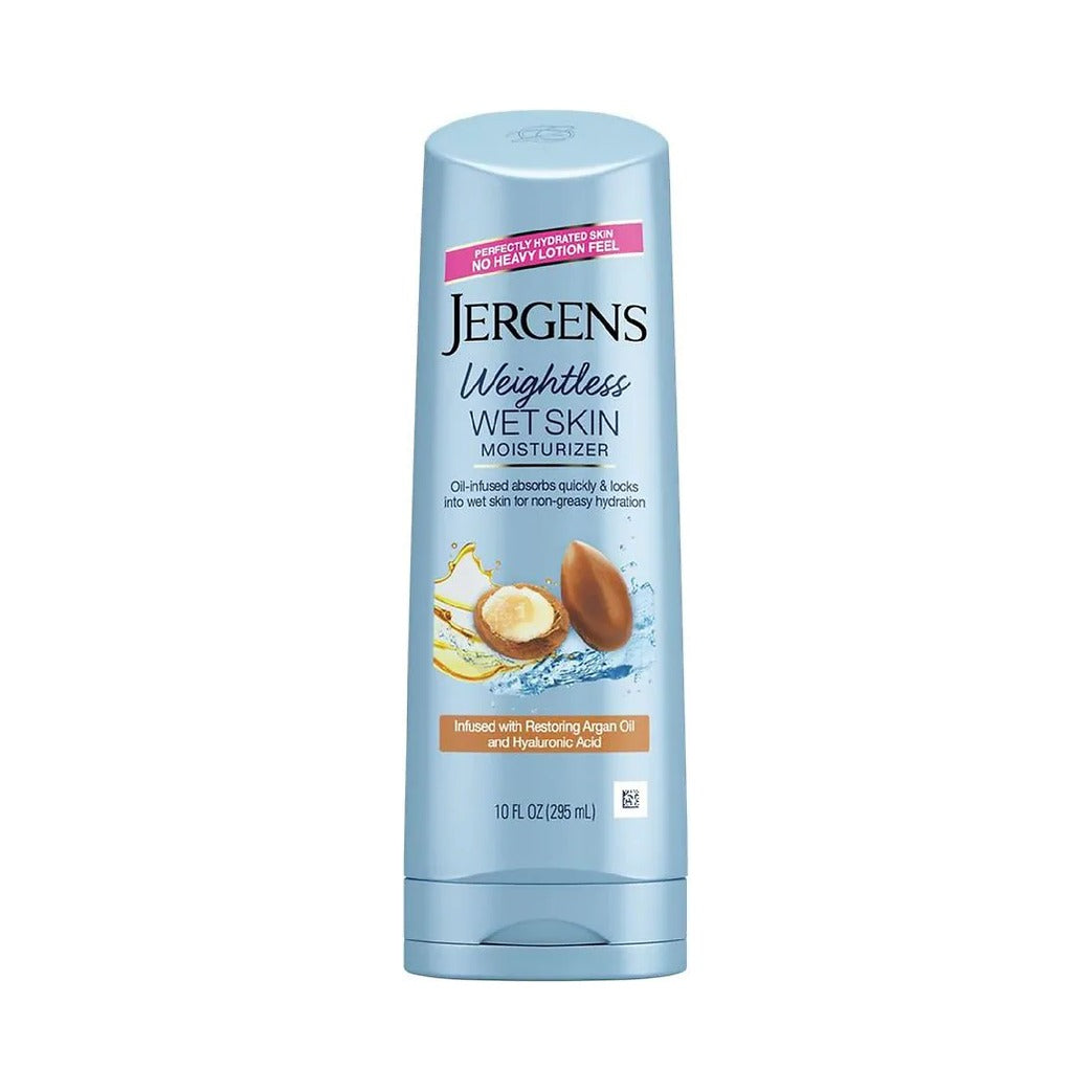 Jergens Argan Oil Weightless Wet Skin Body Lotion 10 Oz (Pack of 4)