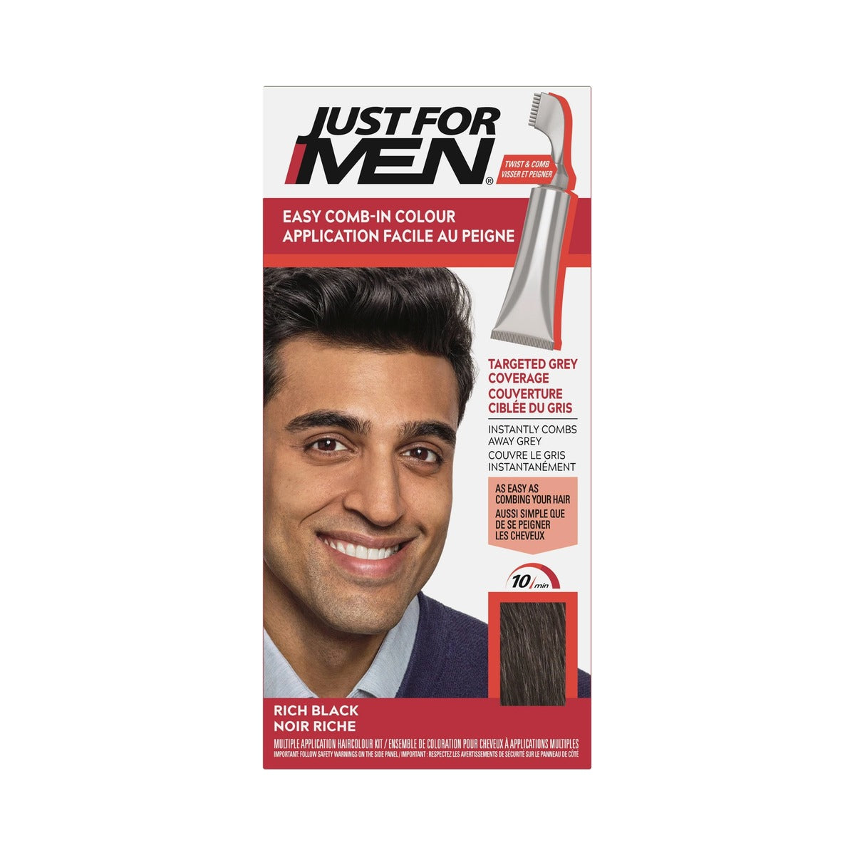 Just For Men Easy Comb-In Color Rich Black (Pack of 12) - view 2
