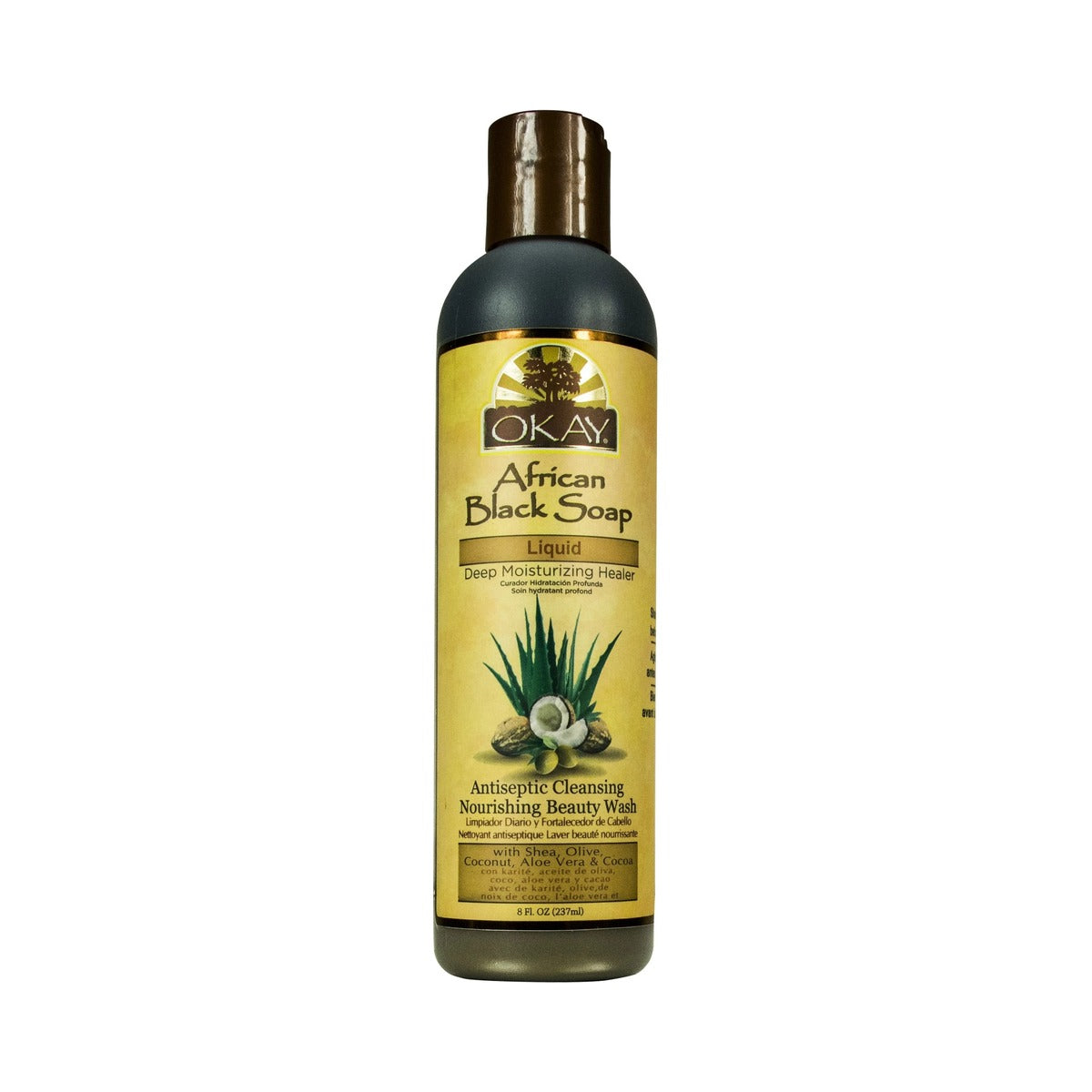 Okay African Black Soap Liquid 8 Oz (Pack of 12)