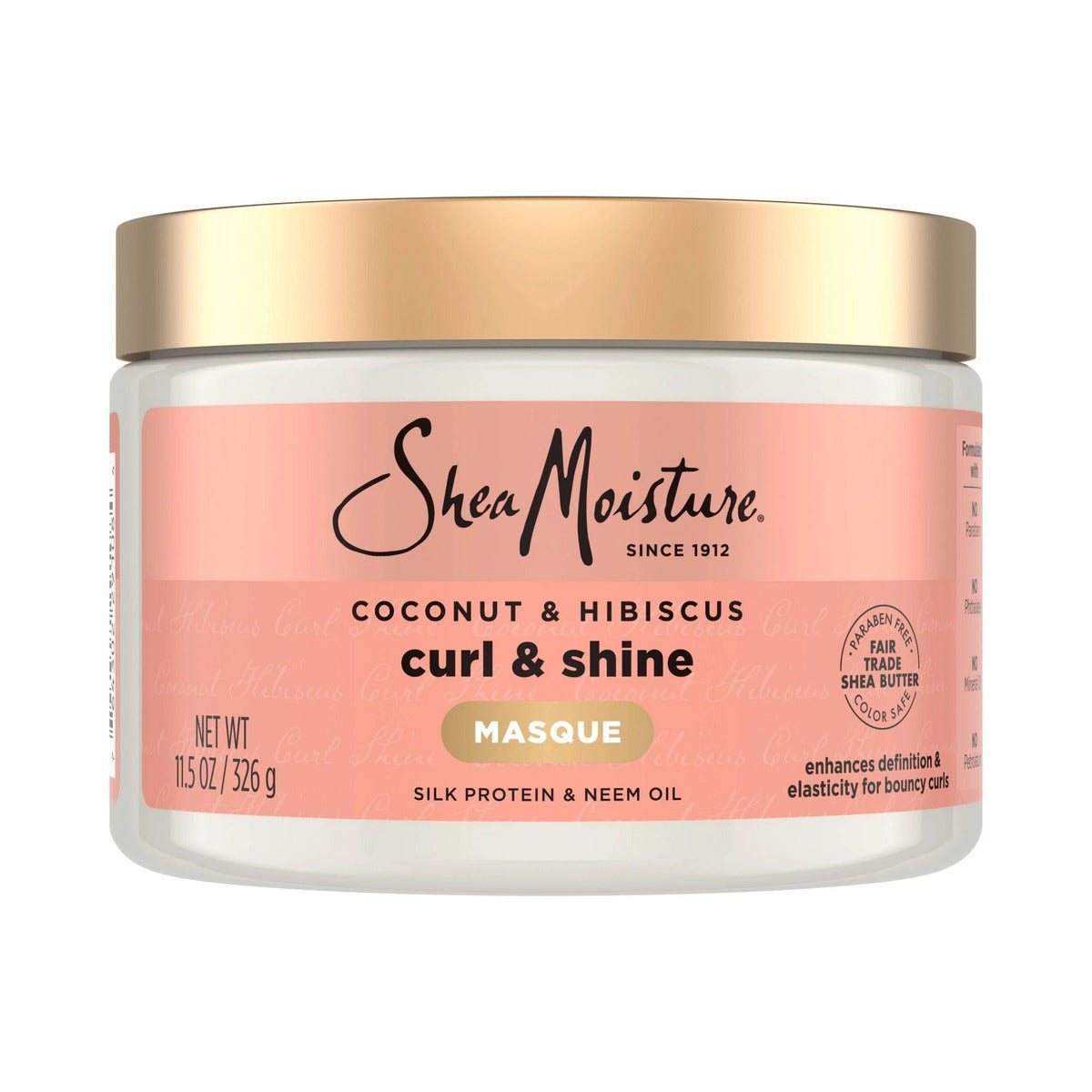 SheaMoisture Coconut & Hibiscus Curl & Shine Hair Mask 11.5 Oz (Pack of 12)