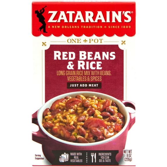Zatarain s No Artificial Flavors Red Beans & Rice Dinner Mix Box 8 OZ (Pack of 12)