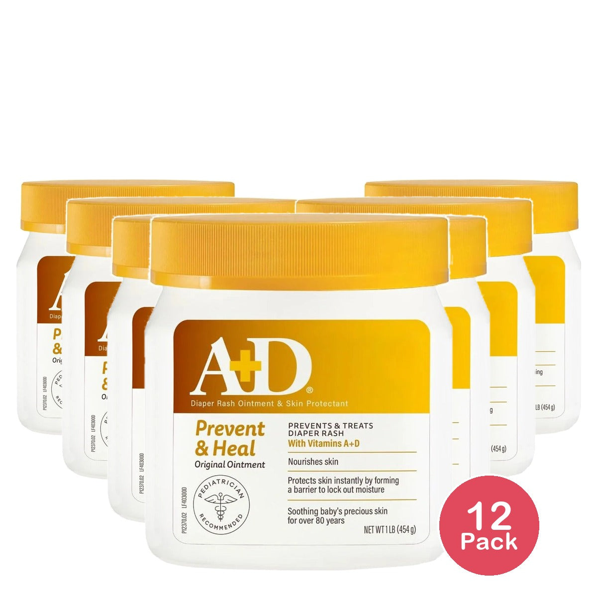 A+D Baby Diaper Rash Ointment 16 Oz (Pack of 12)