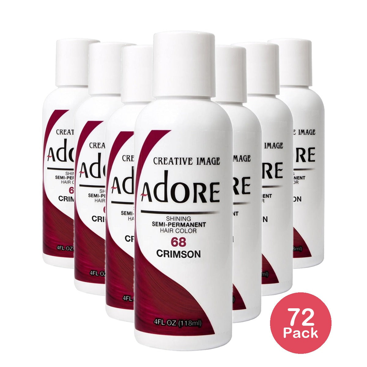 Adore Semi Permanent Hair Color 68 Crimson 4 Oz (Pack of 72)