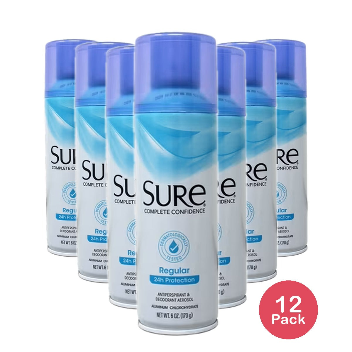 Aerosol Unscented Anti Perspirant and Deodorant by Sure for Unisex 6 OZ (Pack of 12)