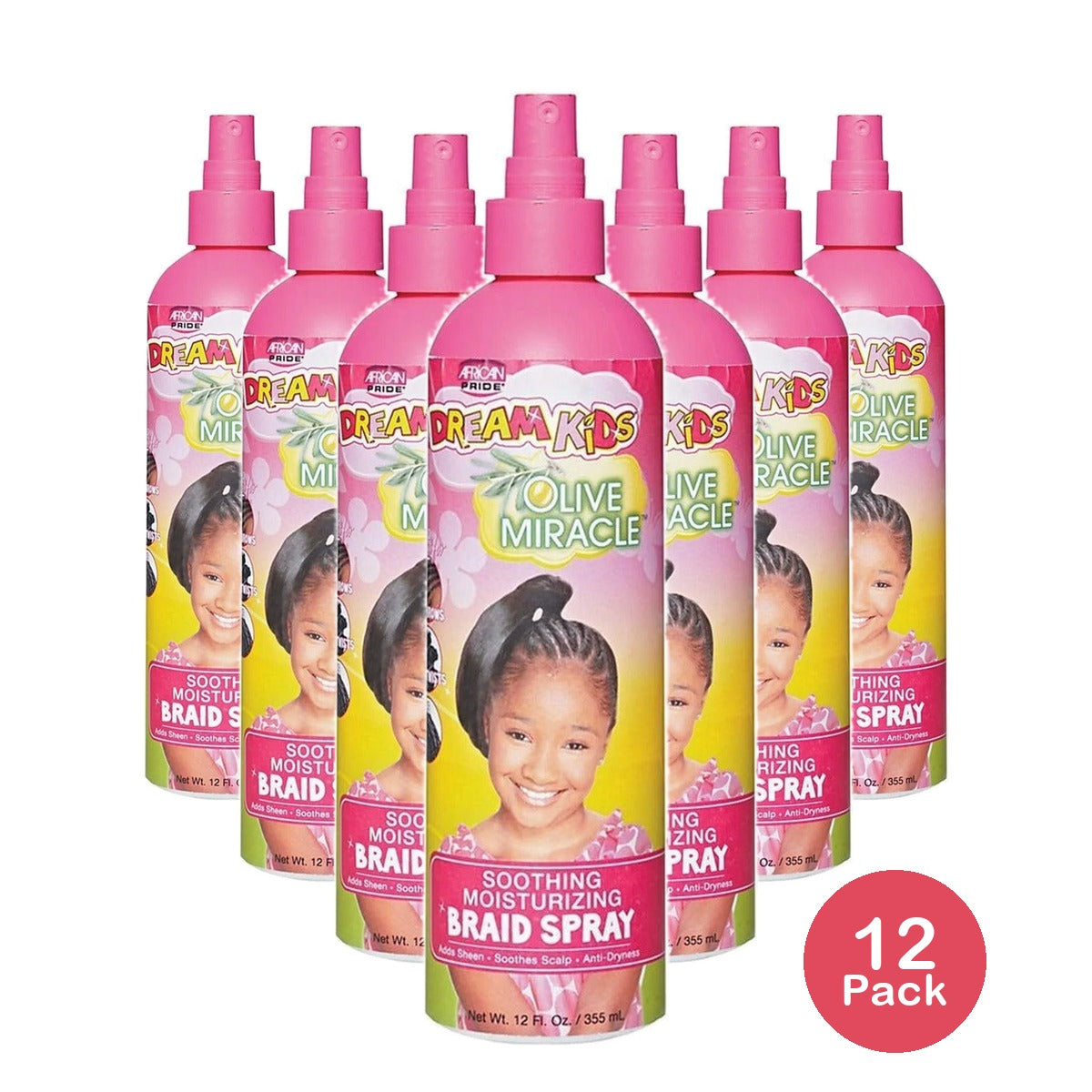 African Pride Dream Kids Olive Miracle Braid Spray 12 Oz (Pack of 12)