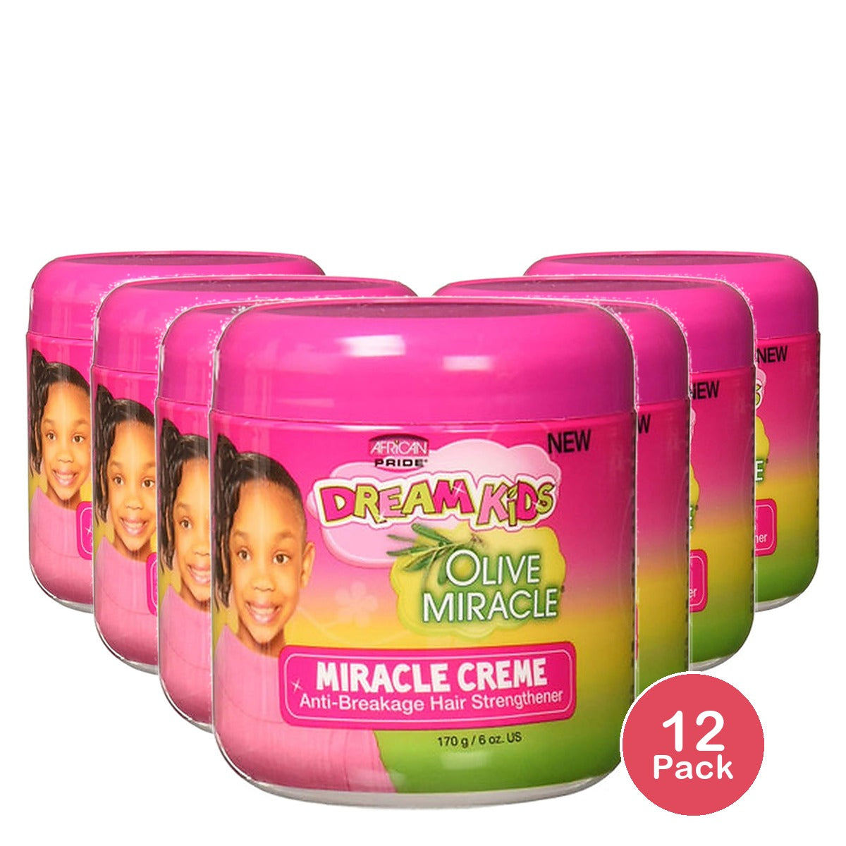 African Pride Dream Kids Olive Miracle Hair Creme 6 Oz (Pack of 12)