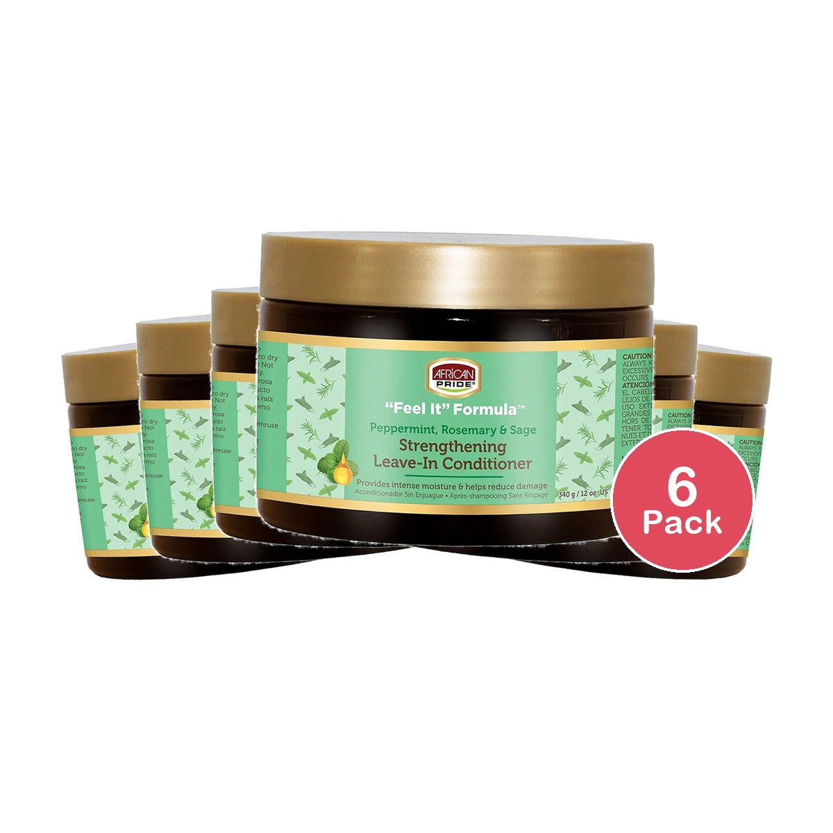 African Pride Feel It Formula Strengthening Leave-In Conditioner 12 Oz (Pack of 6)