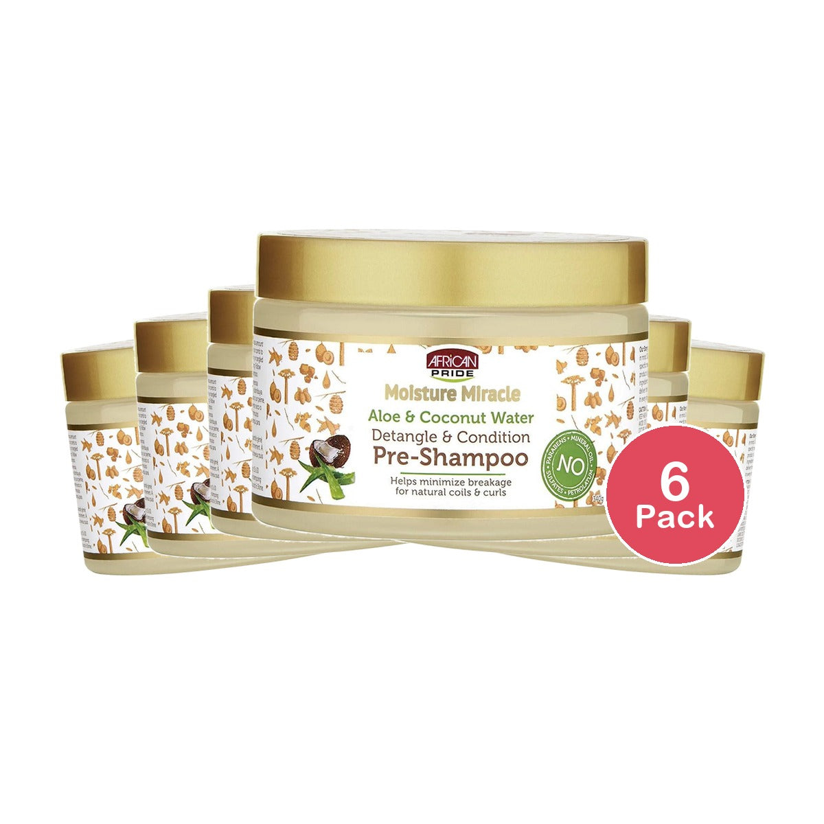 African Pride Moisture Miracle Pre-Shampoo 12 Oz (Pack of 6)
